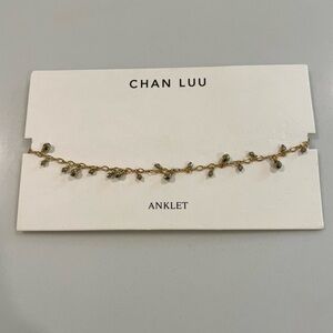 Chan Luu 18K Gold Plated Sterling Silver Anklet in Pyrite Mix